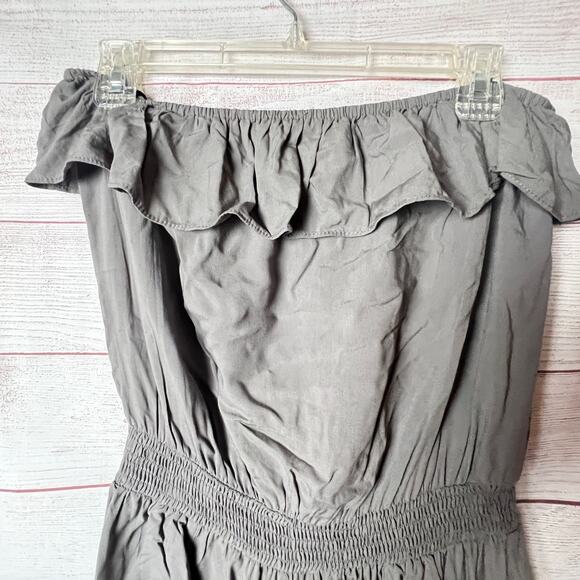 Forever 21 Women's Strapless Romper with Ruffle off Shoulder Strapless Sz M - Picture 5 of 6